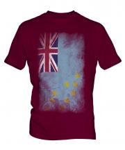 Tuvalu Faded Flag Mens T-Shirt