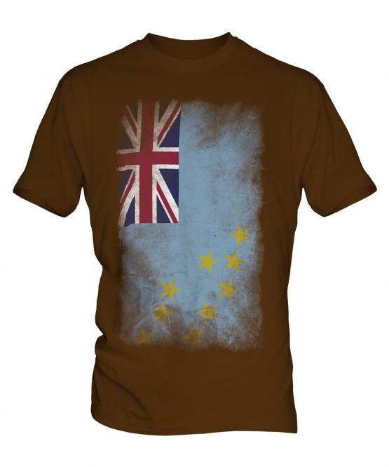 Tuvalu Faded Flag Mens T-Shirt