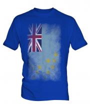 Tuvalu Faded Flag Mens T-Shirt