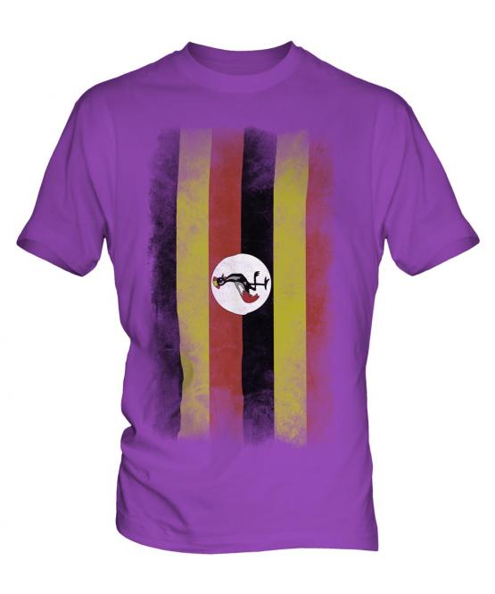 Uganda Faded Flag Mens T-Shirt