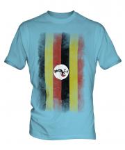 Uganda Faded Flag Mens T-Shirt