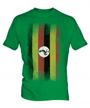 Uganda Faded Flag Mens T-Shirt