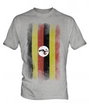 Uganda Faded Flag Mens T-Shirt