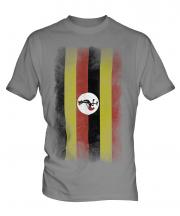 Uganda Faded Flag Mens T-Shirt