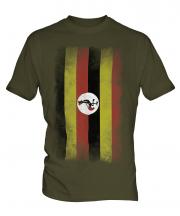 Uganda Faded Flag Mens T-Shirt