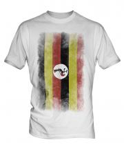 Uganda Faded Flag Mens T-Shirt