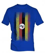 Uganda Faded Flag Mens T-Shirt