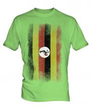 Uganda Faded Flag Mens T-Shirt