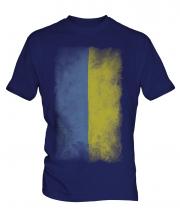 Ukraine Faded Flag Mens T-Shirt