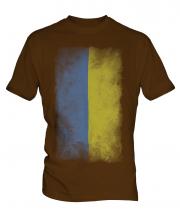 Ukraine Faded Flag Mens T-Shirt