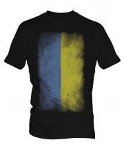 Ukraine Faded Flag Mens T-Shirt