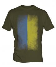 Ukraine Faded Flag Mens T-Shirt
