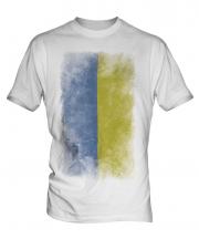 Ukraine Faded Flag Mens T-Shirt