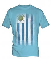 Uruguay Faded Flag Mens T-Shirt