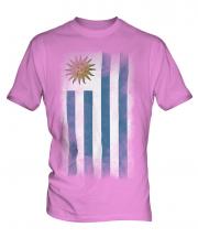 Uruguay Faded Flag Mens T-Shirt