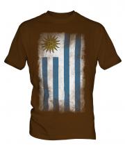 Uruguay Faded Flag Mens T-Shirt