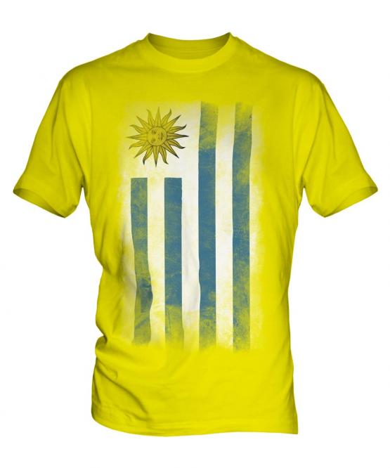 Uruguay Faded Flag Mens T-Shirt