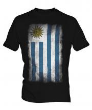 Uruguay Faded Flag Mens T-Shirt
