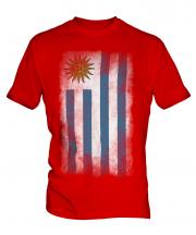 Uruguay Faded Flag Mens T-Shirt