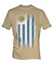 Uruguay Faded Flag Mens T-Shirt