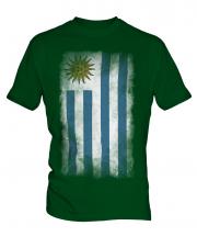 Uruguay Faded Flag Mens T-Shirt