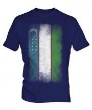Uzbekistan Faded Flag Mens T-Shirt