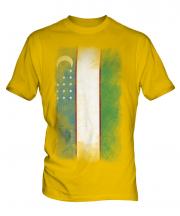 Uzbekistan Faded Flag Mens T-Shirt
