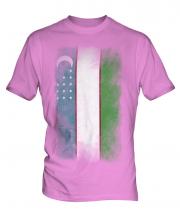 Uzbekistan Faded Flag Mens T-Shirt