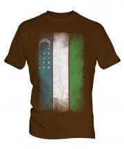 Uzbekistan Faded Flag Mens T-Shirt