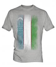 Uzbekistan Faded Flag Mens T-Shirt