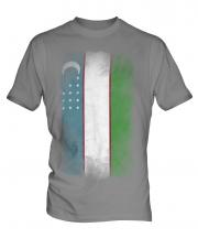 Uzbekistan Faded Flag Mens T-Shirt