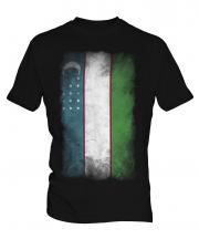 Uzbekistan Faded Flag Mens T-Shirt