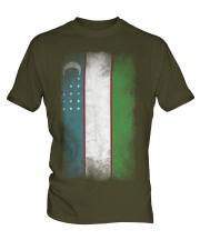 Uzbekistan Faded Flag Mens T-Shirt