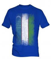 Uzbekistan Faded Flag Mens T-Shirt