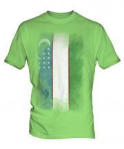 Uzbekistan Faded Flag Mens T-Shirt