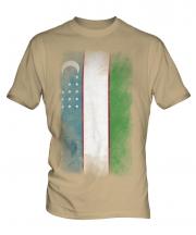 Uzbekistan Faded Flag Mens T-Shirt