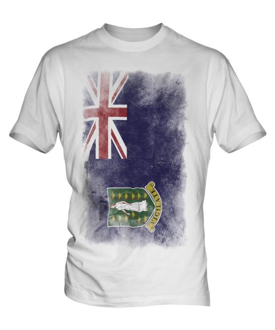 Uk Virgin Islands Faded Flag Mens T-Shirt