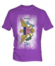 Us Virgin Islands Faded Flag Mens T-Shirt