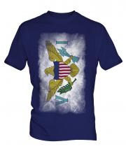 Us Virgin Islands Faded Flag Mens T-Shirt