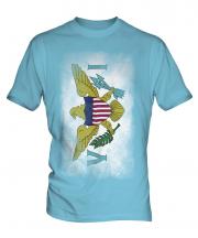 Us Virgin Islands Faded Flag Mens T-Shirt