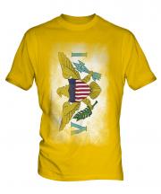 Us Virgin Islands Faded Flag Mens T-Shirt