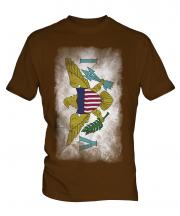 Us Virgin Islands Faded Flag Mens T-Shirt