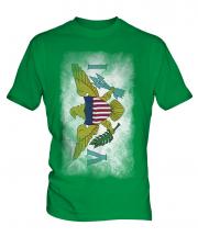 Us Virgin Islands Faded Flag Mens T-Shirt