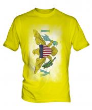 Us Virgin Islands Faded Flag Mens T-Shirt