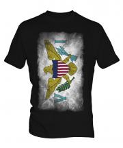 Us Virgin Islands Faded Flag Mens T-Shirt