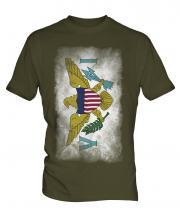 Us Virgin Islands Faded Flag Mens T-Shirt