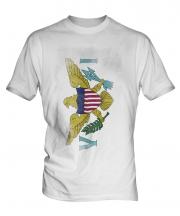 Us Virgin Islands Faded Flag Mens T-Shirt