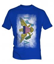 Us Virgin Islands Faded Flag Mens T-Shirt