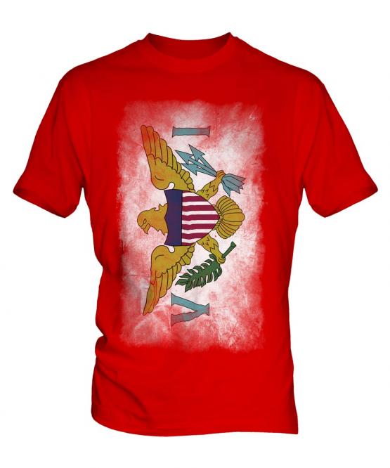 Us Virgin Islands Faded Flag Mens T-Shirt