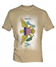 Us Virgin Islands Faded Flag Mens T-Shirt